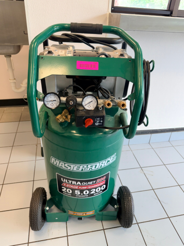 MASTER FORCE ULTRA QUIET 200 PORTABLE AIR COMPRESSOR.