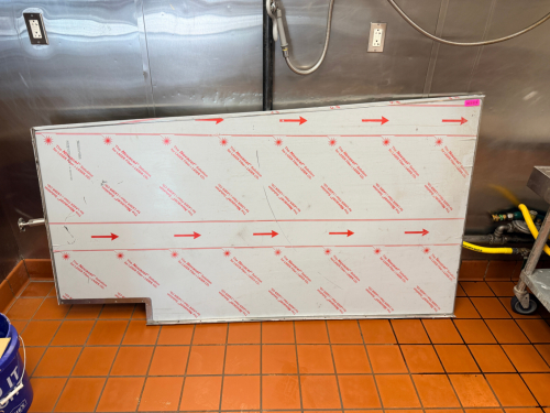 72" X 48" STAINLESS PARTITION PANEL.