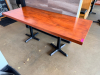 72" X 30" WOODEN TABLE W/ DOUBLE PEDESTAL BASE. - 2