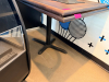 48" X 30" LAMINATE WOOD TABLE W/ BASE. - 2