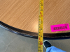 36" ROUND LAMINATE WOOD TABLE W/ BASE. - 2