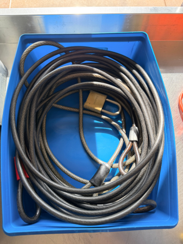 (3) PATIO TABLE / BIKE LOCK CABLES.
