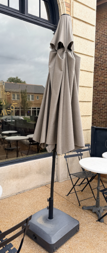 (2) 8' CANVAS PATIO UMBRELLA W/ STAND
