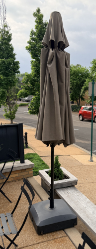 (2) 8' CANVAS PATIO UMBRELLA W/ STAND
