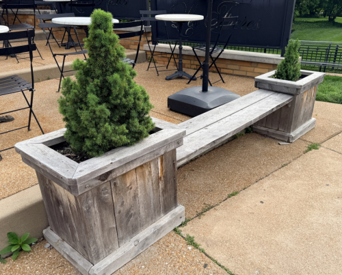 10' RUSTIC OUTDOOR WOOD PLANTER BENCH