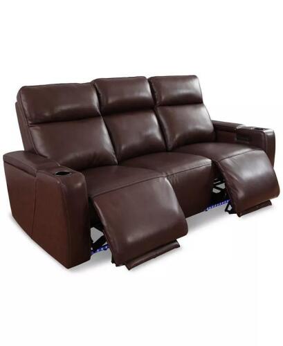 MACYS GREYMEL LEATHER POWER RECLINING SOFA