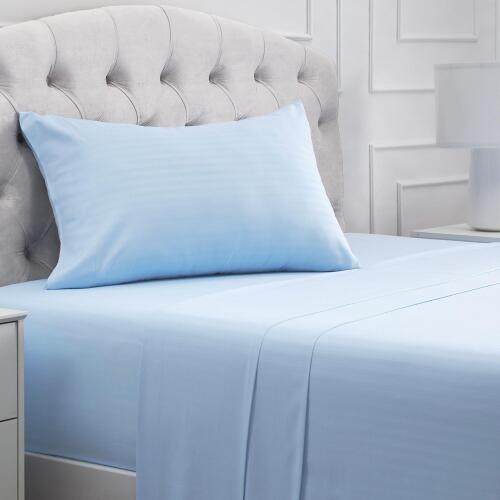 (1) BABY BLUE STRIPED BED SHEET TWIN SET