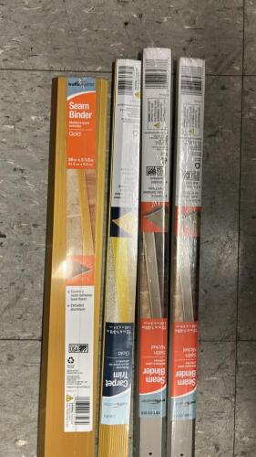 (5) ASSORTED SEAM BINDERS AND CARPET TRIMS