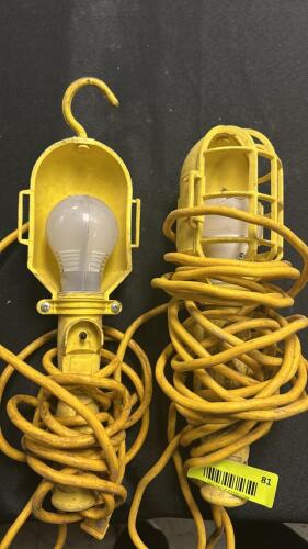 (2) YELLOW HANGING WORK LIGHTS