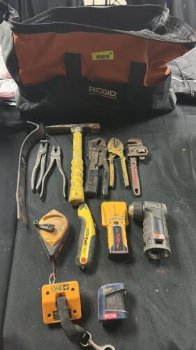 (1) LOT OF ASSORTED TOOLS AND TOOL BAG AS SHOWN