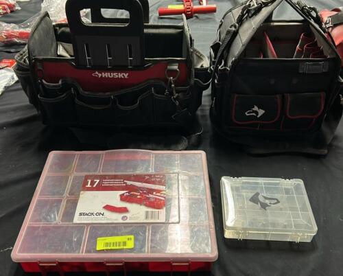 (2) TOOLS BAGS AND ASSORTED TOOL BOXES
