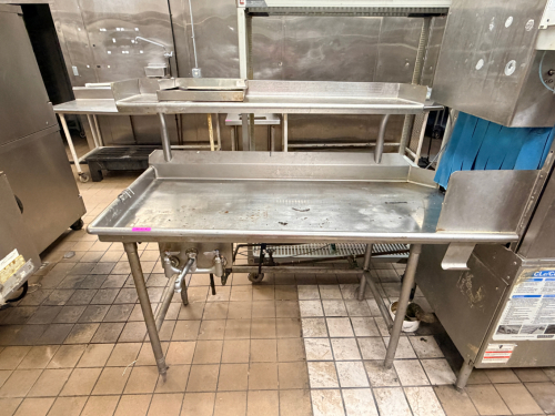 60" X 30" LEFT SIDE STAINLESS CLEAN TABLE W/ RISER.