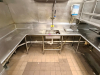 10' X 7' " J " SHAPED RIGHT SIDE STAINLESS SOIL TABLE W/ SPRAYER STATION AND RISER SHELF. - 3