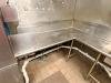 10' X 7' " J " SHAPED RIGHT SIDE STAINLESS SOIL TABLE W/ SPRAYER STATION AND RISER SHELF. - 4