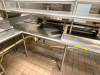 10' X 7' " J " SHAPED RIGHT SIDE STAINLESS SOIL TABLE W/ SPRAYER STATION AND RISER SHELF. - 6