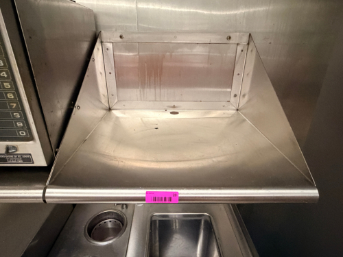 (2) 22" STAINLESS MICROWAVE WALL SHELVES.