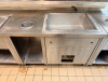 20' STAINLESS KITCHEN LINE W/ STORAGE, WATER DISPENSERS, REFRIGERATED WELLS, AND HEATED DROP INS. - 4