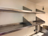 (6) 36" X 12" STAINLESS WALL SHELVES. - 3