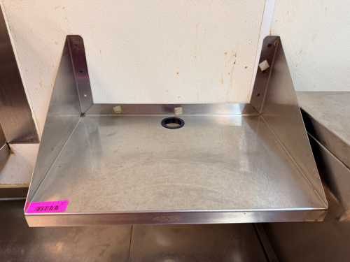 22" STAINLESS MICROWAVE WALL SHELVES.