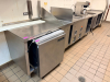 14' STAINLESS KITCHEN LINE W/ STORAGE AND HEATED DROP INS.
