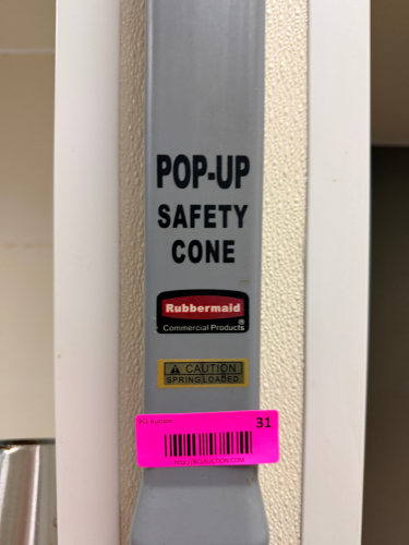 (2) WALL MOUNTED POP UP SAFETY CONES W/ RACKS.