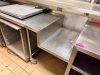 10' X 30" CUSTOM STAINLESS PREP TABLE W/ LOWER STORAGE. - 4
