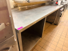 118" X 30" STAINLESS TABLE W/ 2" BACK SPLASH
