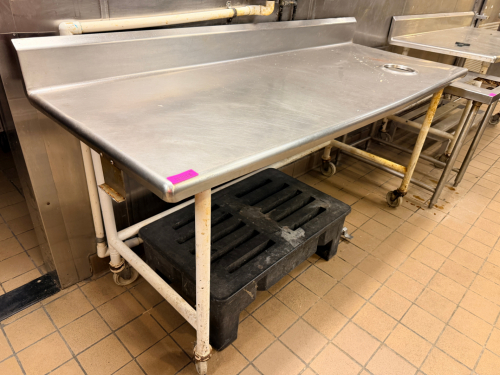 80" X 30" STAINLESS TABLE.