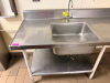 114" X 30" STAINLESS PREP TABLE W/ SINGLE WELL SINK. - 2