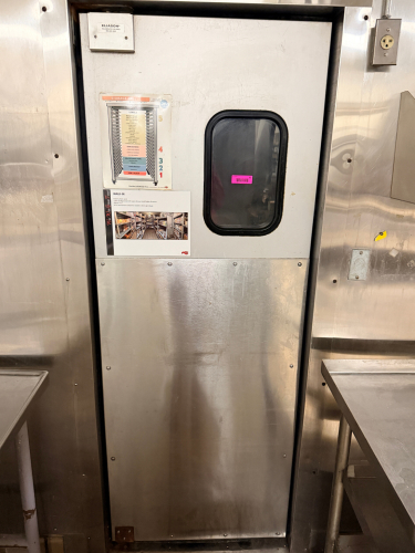 32" X 80" STAINLESS SWING DOOR.