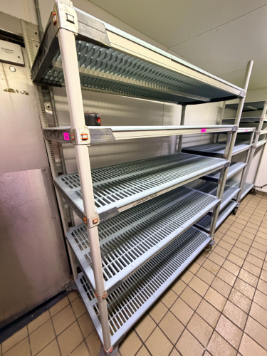 60" X 24" FIVE TIER PLASTIC SHELF.