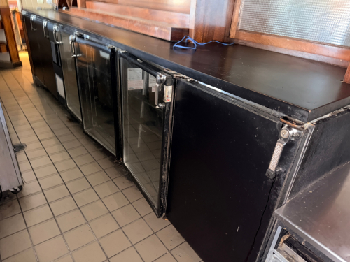 SIX DOOR BACK BAR COOLER (3) UNITS.
