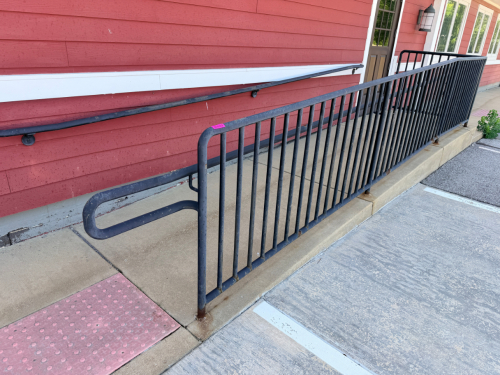 METAL HAND RAILING AND RAMP FENCE.