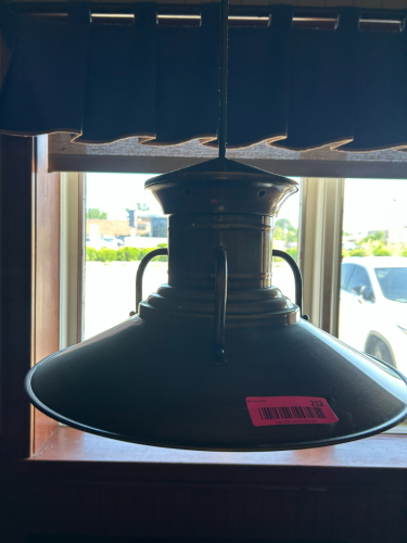 (5) BRASS COLORED FINISH PEDANT LIGHTS
