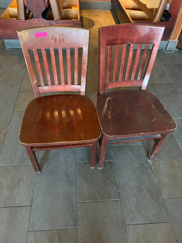 (10) WOODEN DINING CHAIRS
