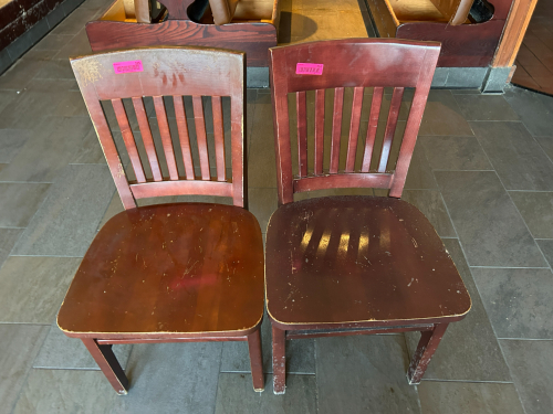 (10) WOODEN DINING CHAIRS