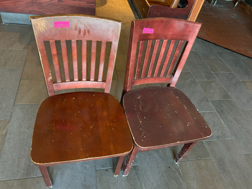 (10) WOODEN DINING CHAIRS