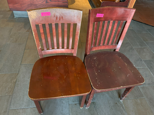 (10) WOODEN DINING CHAIRS