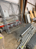 (3) 8' GALVANIZED METAL GATE SECTIONS, SEVERAL POLES, AND (2) ROLLS OF CHAIN LINK FENCING. - 3