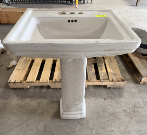 (2) PORCELAIN PEDESTAL SINKS.