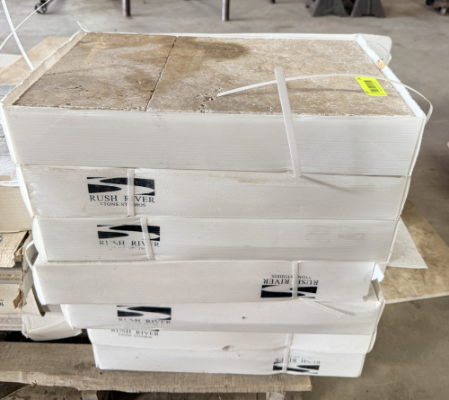 (7) BOXES OF RUSH RIVER TRAVERTINE TILE