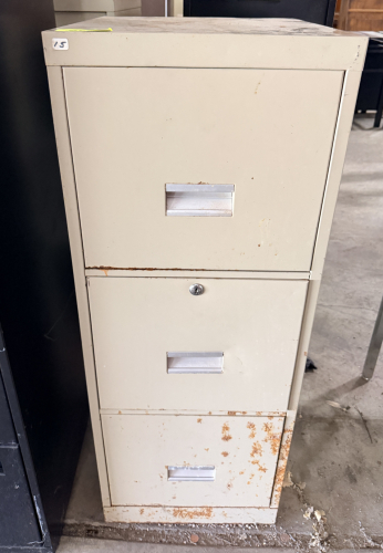 THREE DRAWER METAL FILE CABINET