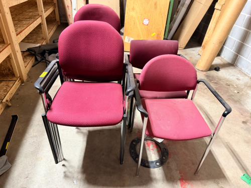 (8) ASSORTED MAROON UPHOLSTERED OFFICE CHAIRS