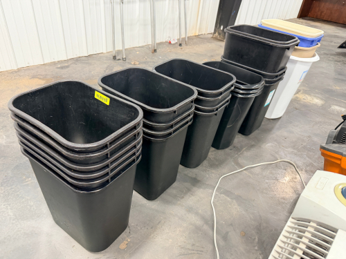 (20) BLACK PLASTIC OFFICE WASTE CANS