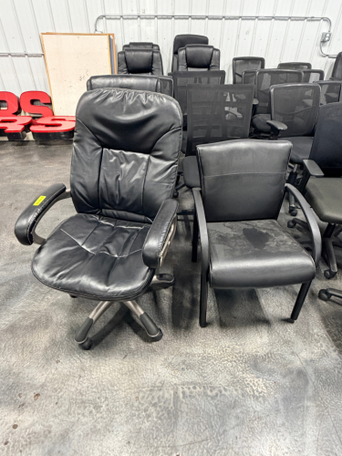 (4) ASSORTED ROLL ABOUT BLACK OFFICE CHAIRS,.