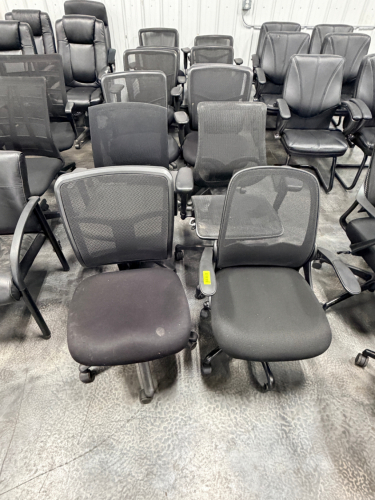 (10) ASSORTED ROLL ABOUT BLACK OFFICE CHAIRS,.