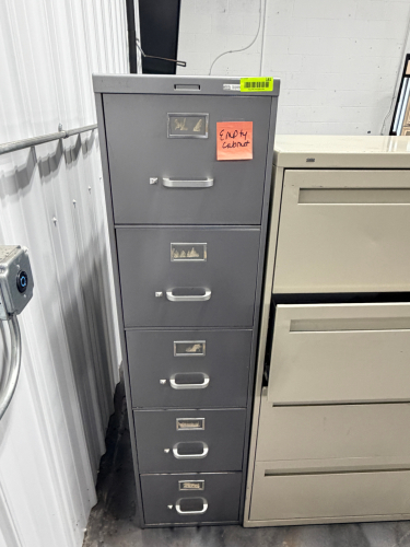 FIVE DRAWER METAL FILE CABINET ( GREY )