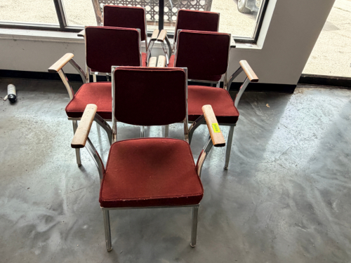 (5) UPHOLSTERED ARM CHAIRS