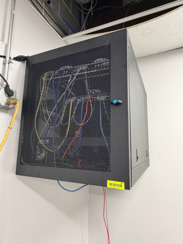 WALL MOUNTED ELECTRONICS CABINET W/ SWITCHES