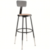 (1) ROUND STOOL, WITH BACK